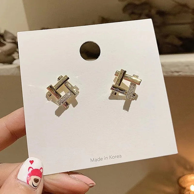 Creative Irregular Studs: Exquisite Light Luxury Earrings for Women - Shop N Save