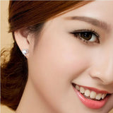 Sparkling Silver Crystal Pendant Necklace Set Fashionable Women's Jewelry with Silver Plated Faux Crystals