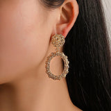 Punk Heavy Metal Geometric Gold Drop Earrings for Women - Shop N Save