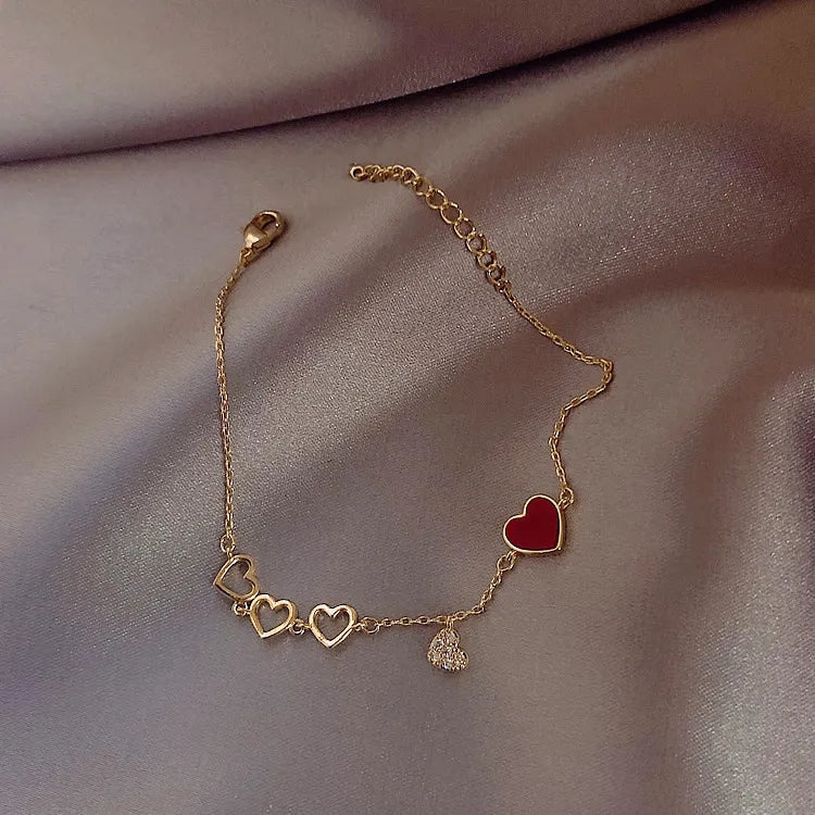 Boho Heart Pendant Bracelet: Engraved Geometry Chain Design - Shop N Save