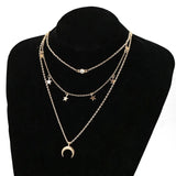 Bohemian Star Moon Necklace: Multi-Layer Vintage Crystal Geometric Jewelry - Shop N Save