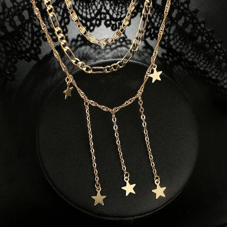 Gold Falling Star Pendant: Exquisite Festival Jewelry &amp; Cascading Stars - Shop N Save