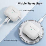 Silicone Cover Case For Apple Airpods Pro With Keychain - White