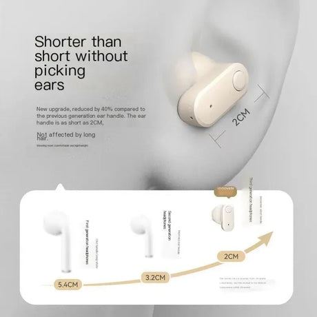 Wireless Bluetooth Earphones with Charging Bin Cord, Headphones, Outdoor Sports Headset, Touch Control Headphones, Earbuds (White)