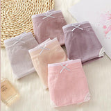 Lace Patched Summer Thin Fabric Women Underwear - Purple