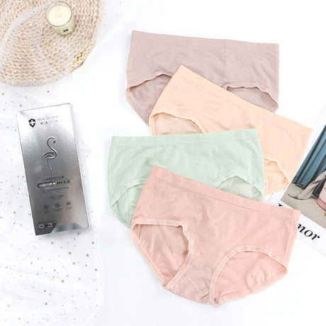 Fancy Design French Cut Plain Style Summer Thin Fabric Women Underwear - Pink