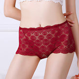 See Through Floral Lace Patched Summer Thin Fabric Women Underwear - White