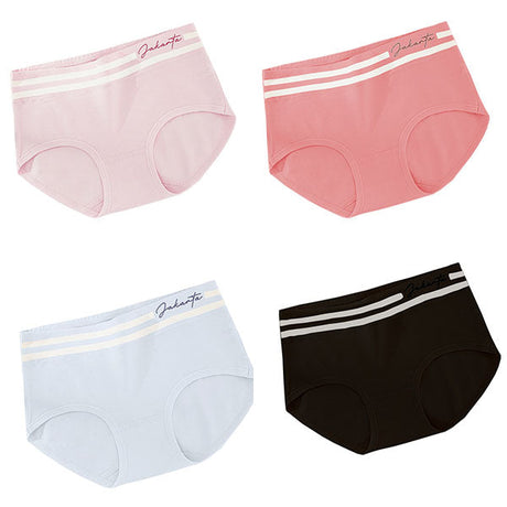Stripe Patched Summer Thin Fabric Girls Wear Elastic Panty  - Light Blue