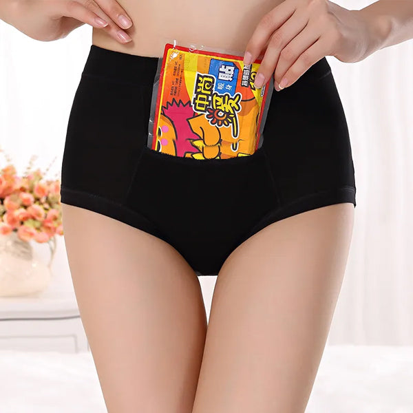 Plain Seamless Fabric Comfortable Wear With Pocket Panty  Women Underwear - Red