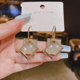 Irregular Square Dangle Earrings: Gold Color, Elegant Fashion Jewelry - Shop N Save