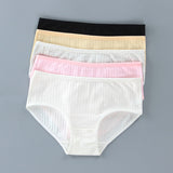 Soft Fabric Elastic Waist Panty High-Quality French Cut Teen Girls Underwear 8-15 Years - Pink