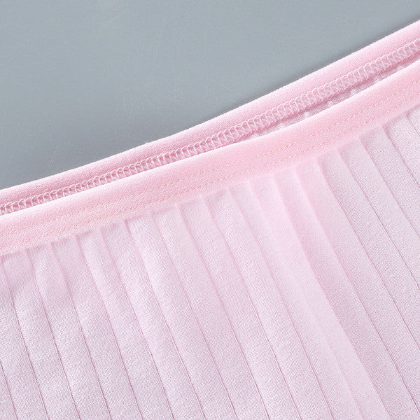 Soft Fabric Elastic Waist Panty High-Quality French Cut Teen Girls Underwear 8-15 Years - Pink