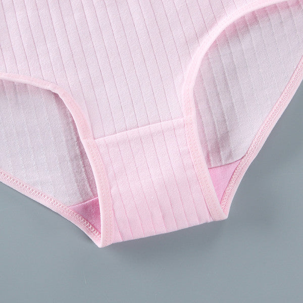 Soft Fabric Elastic Waist Panty High-Quality French Cut Teen Girls Underwear 8-15 Years - Light Gray