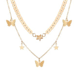Star &amp; Butterfly Layered Necklaces: Fashion Alloy for Women's - Shop N Save
