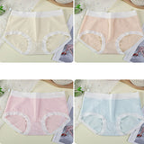 High Elastic Waist Embossed Pattern Women Underwear Undergarments French Cut Panties Girls Lingerie Inner Wear - Light Purple - Shop N Save