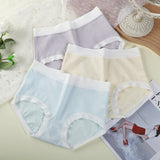 High Elastic Waist Embossed Pattern Women Underwear Undergarments French Cut Panties Girls Lingerie Inner Wear - Light Purple - Shop N Save