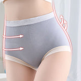Ribbed Pattern Elastic Waist French Cut Panties Soft Breathable Women's Underwear - Light Purple - Shop N Save