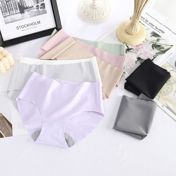 Stylish French Cut Panties Slim Seamless High Waist Soft Nylon Material Underwear's - Light Gray