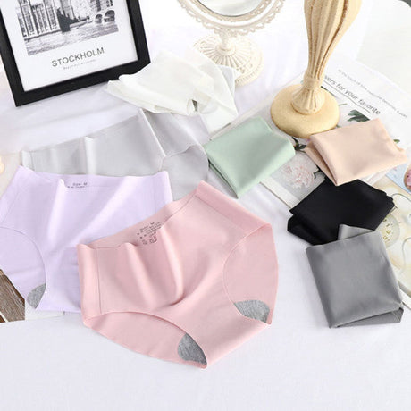 Stylish French Cut Panties Slim Seamless High Waist Soft Nylon Material Underwear's - Pink