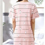 Pink Striped Midi Dress - Comfortable and Stylish Nightwear for Women - Shop N Save