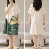 Green Rabbit Print Midi Dress - Cute Sleepwear for Women - Shop N Save