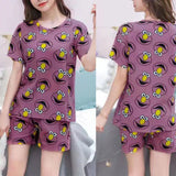 Dark Pink Cartoon Pajama Set - Cute, Comfy Women's Sleepwear - Shop N Save