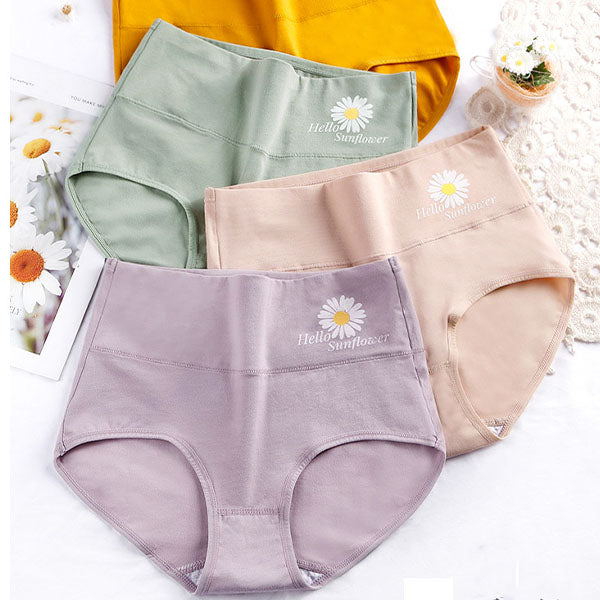 Floral Print High Waist Women's Underwear Soft Stylish and Comfortable Innerwear - Light Purple - Shop N Save