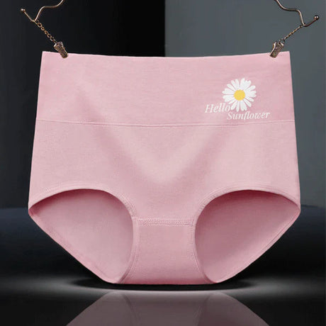 Floral Print High Waist Women's Underwear Soft Stylish and Comfortable Innerwear - Light Pink - Shop N Save