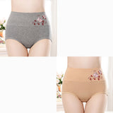 High Elastic Waist Floral Print Girls Panty Brief Women Undergarments Soft Fabric Underwear - Light Purple - Shop N Save