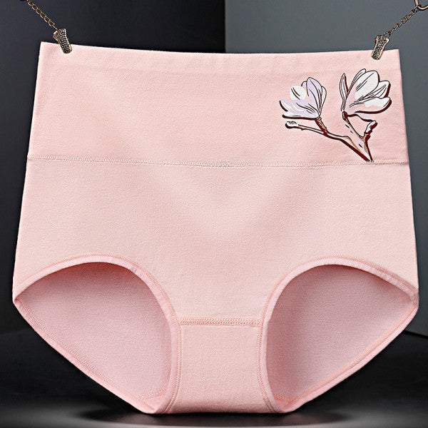 High Elastic Waist Underwear Briefs Women Undergarments Comfortable Summer Wear Panty - Pink - Shop N Save