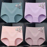 High Elastic Waist Underwear Briefs Women Undergarments Comfortable Summer Wear Panty - Pink - Shop N Save