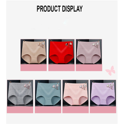 High Elastic Waist Underwear Briefs Women Undergarments Comfortable Summer Wear Panty - Ice Lake Blue - Shop N Save