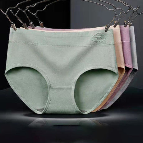 French Cut Elastic Waist Stylish Underwear Plain Color Mini Panty Women Undergarments - Light Green - Shop N Save
