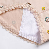 Printed Women Underwear High Waist Elastic Undergarments Lace Patched Breathable Soft Fabric Panty - Multi Color - Shop N Save