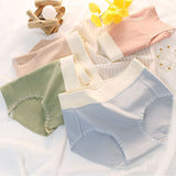 Floral Lace High Waist Briefs Stylish Soft Fabric Women's Underwear - Skin - Shop N Save
