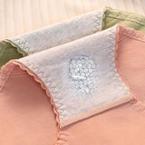 Floral Lace High Waist Briefs Stylish Soft Fabric Women's Underwear - Green - Shop N Save