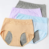 Elegant Lace High Waist Women's Brief Stylish Innerwear Comfortable Cotton Blends Underwear - Light Purple - Shop N Save