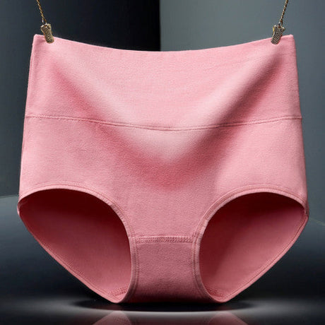 Belly Shaper High Elastic Waist Underwear Brief Stylish Plain Color Women Undergarments - Light Pink - Shop N Save