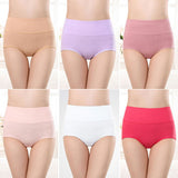 Belly Shaper High Elastic Waist Underwear Brief Stylish Plain Color Women Undergarments - Gray - Shop N Save