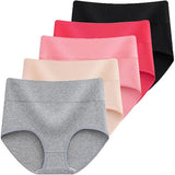 Belly Shaper High Elastic Waist Underwear Brief Stylish Plain Color Women Undergarments - Apricot - Shop N Save