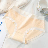 Stylish Ribbed High Waist Hipsters Two Tone Women's Panties Cotton Blend Fabric Underwear - Skin - Shop N Save