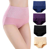 Floral Embossed Print High Elastic Waist Underwear Women Summer Wear Inner Soft Comfy Fabric Women's Panty - Hot Pink - Shop N Save