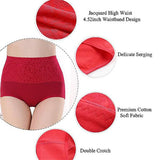 Floral Embossed Print High Elastic Waist Underwear Women Summer Wear Inner Soft Comfy Fabric Women's Panty - Hot Pink - Shop N Save