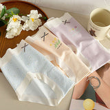 Bow Patched Cotton Hipsters Trendy Women\'s Underwear Collection with Soft Fabric &amp; Elastic Waist - Blue Multi - Shop N Save