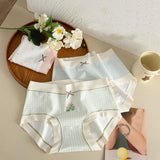 Bow Patched Cotton Hipsters Trendy Women\'s Underwear Collection with Soft Fabric &amp; Elastic Waist - Blue Multi - Shop N Save