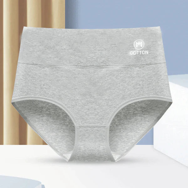 Stylish High Waist Brief Underwear Soft Summer Fabric Elastic Closure Mesh Pattern Underwear - Gray - Shop N Save