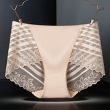 Stylish Floral Lace Hipster Underwear in Soft Cotton Blend Luxury Slim Fit Women's Panty - Skin - Shop N Save