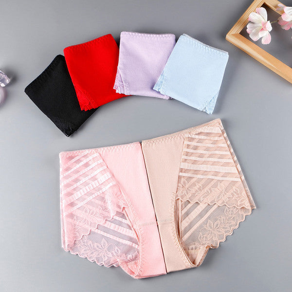 Stylish Floral Lace Hipster Underwear in Soft Cotton Blend Luxury Slim Fit Women's Panty - Skin - Shop N Save