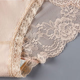 Luxurious Lace High Waist Wedding Underwear Soft Cotton Blends Floral Embroidered Bow Patch - Black - Shop N Save