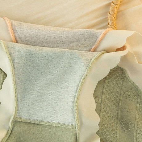 Striped Heart Pattern Underwear Wavy Stylish Women Undergarments Panty Summer Wear Light Thin Fabric - Light Gray - Shop N Save